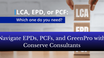 Sustainability consultant reviewing product lifecycle data for GreenPro certification at a modern office desk.