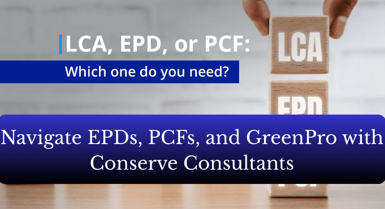 Sustainability consultant reviewing product lifecycle data for GreenPro certification at a modern office desk.